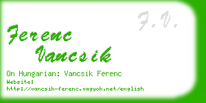 ferenc vancsik business card